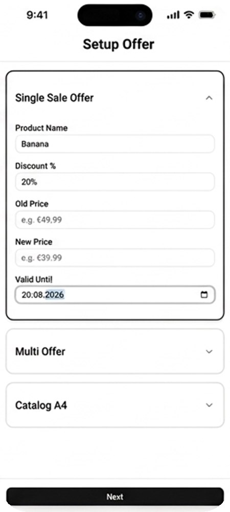set up the offer